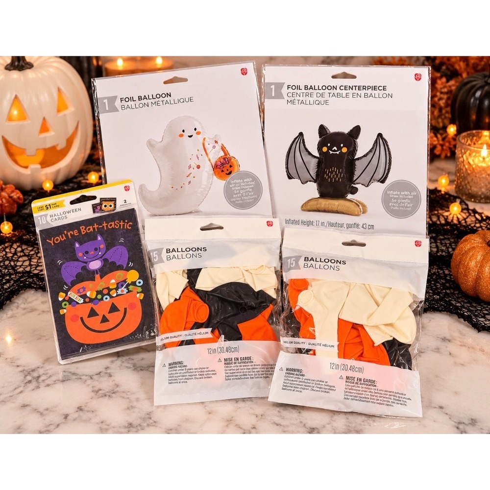 Halloween Party Bundle Lot Balloons Cards Decor NEW